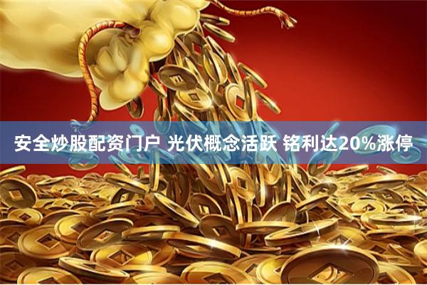 安全炒股配资门户 光伏概念活跃 铭利达20%涨停