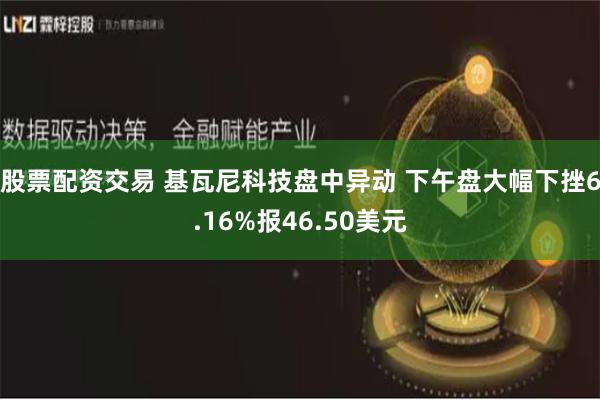 股票配资交易 基瓦尼科技盘中异动 下午盘大幅下挫6.16%报46.50美元